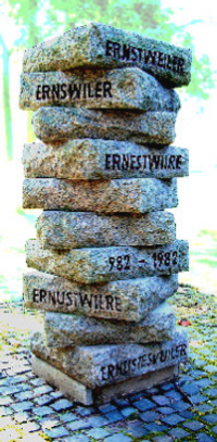 Gedenkstein 1000 Jahre Ernstweiler im Prinzenpark